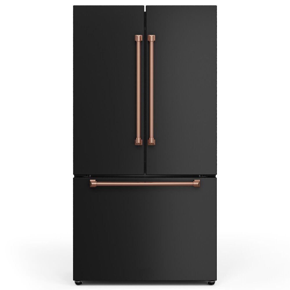 THOR KITCHEN Gordon Ramsay 20.3 Cu. Ft. Counter Depth French Door Refrigerator with Rose Gold Handle Kit in Black, , large