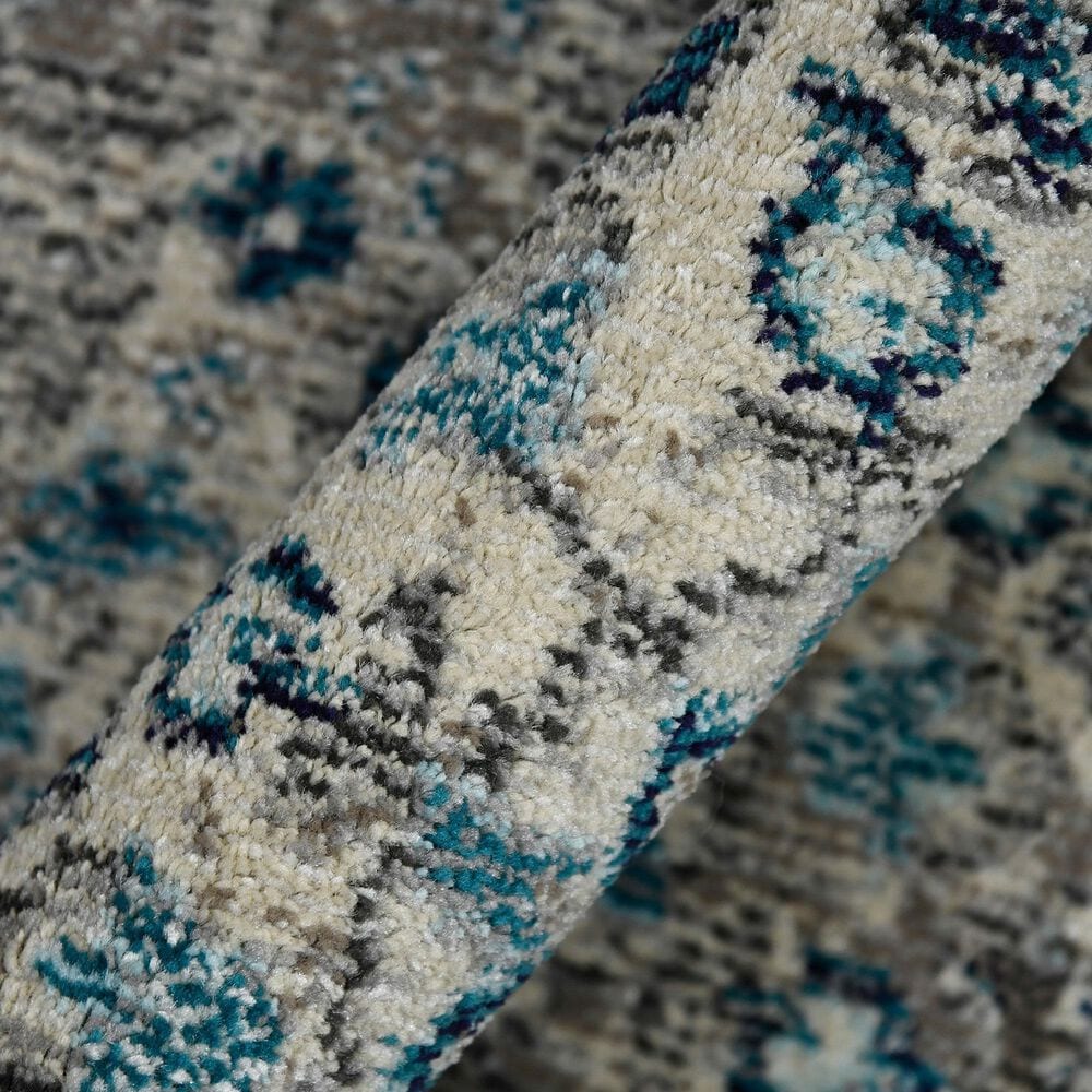 Amer Rugs Montana 7&#39;6&quot; Round Teal Area Rug, , large