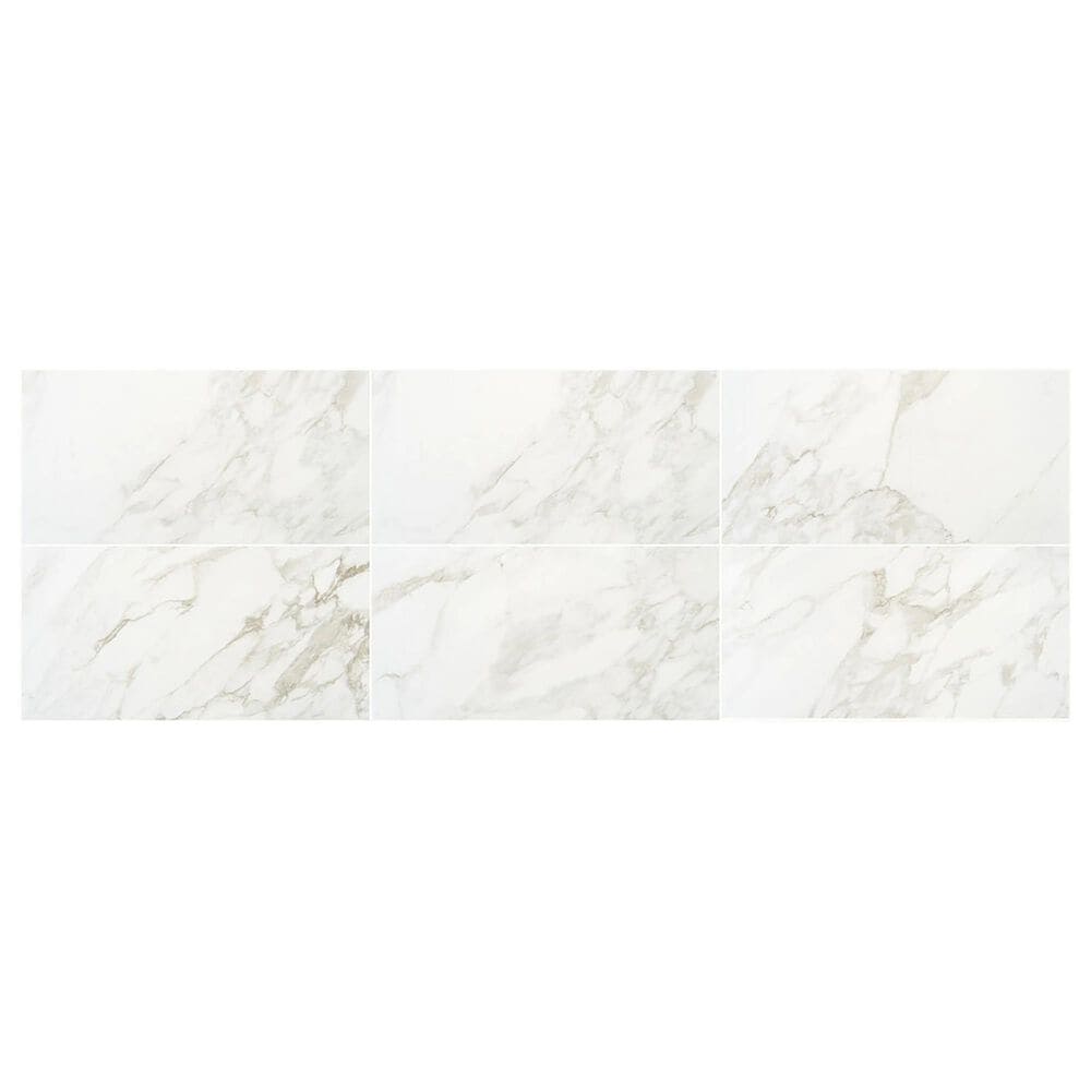 Marazzi Marble Obsession 12&quot; x 24&quot; Matte Porcelain Tile in Arabescato, , large