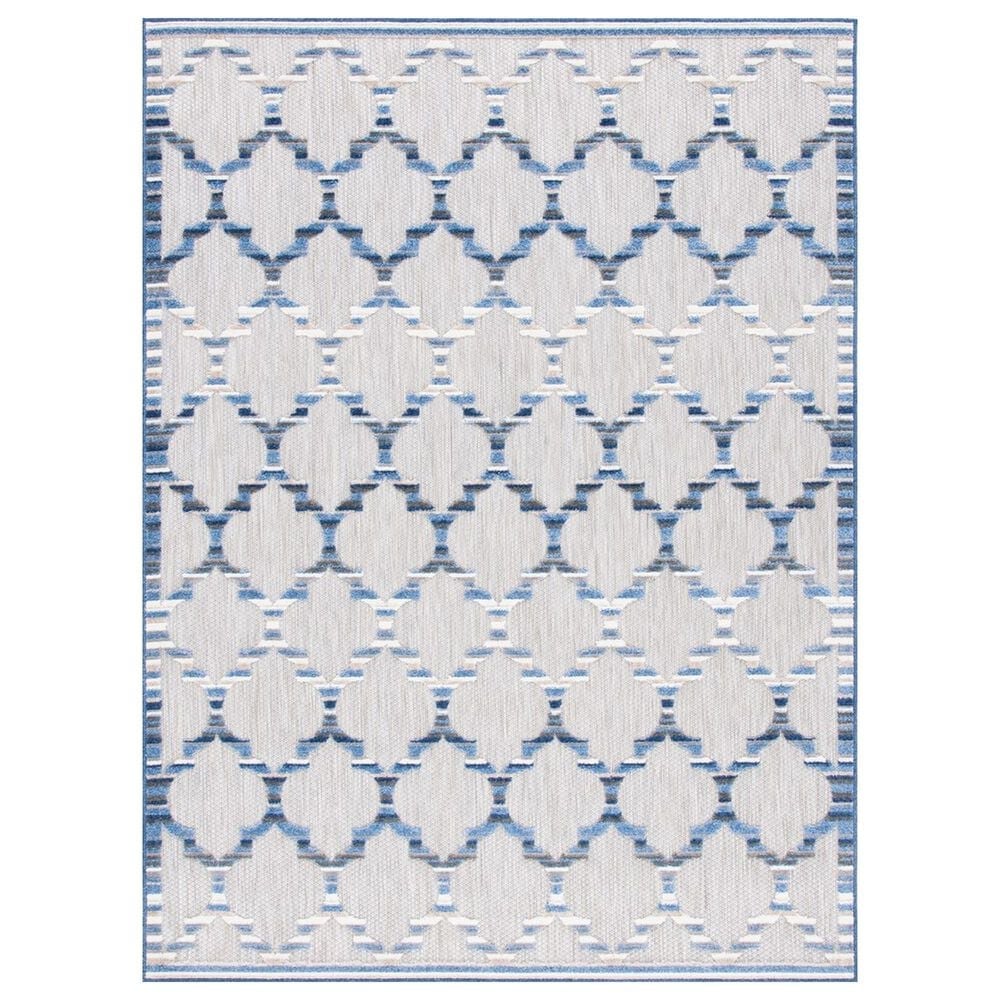 Safavieh Cabana CBN333G 5"3" x 7"7" Grey and Blue Indoor/Outdoor Area Performance Rug, , large