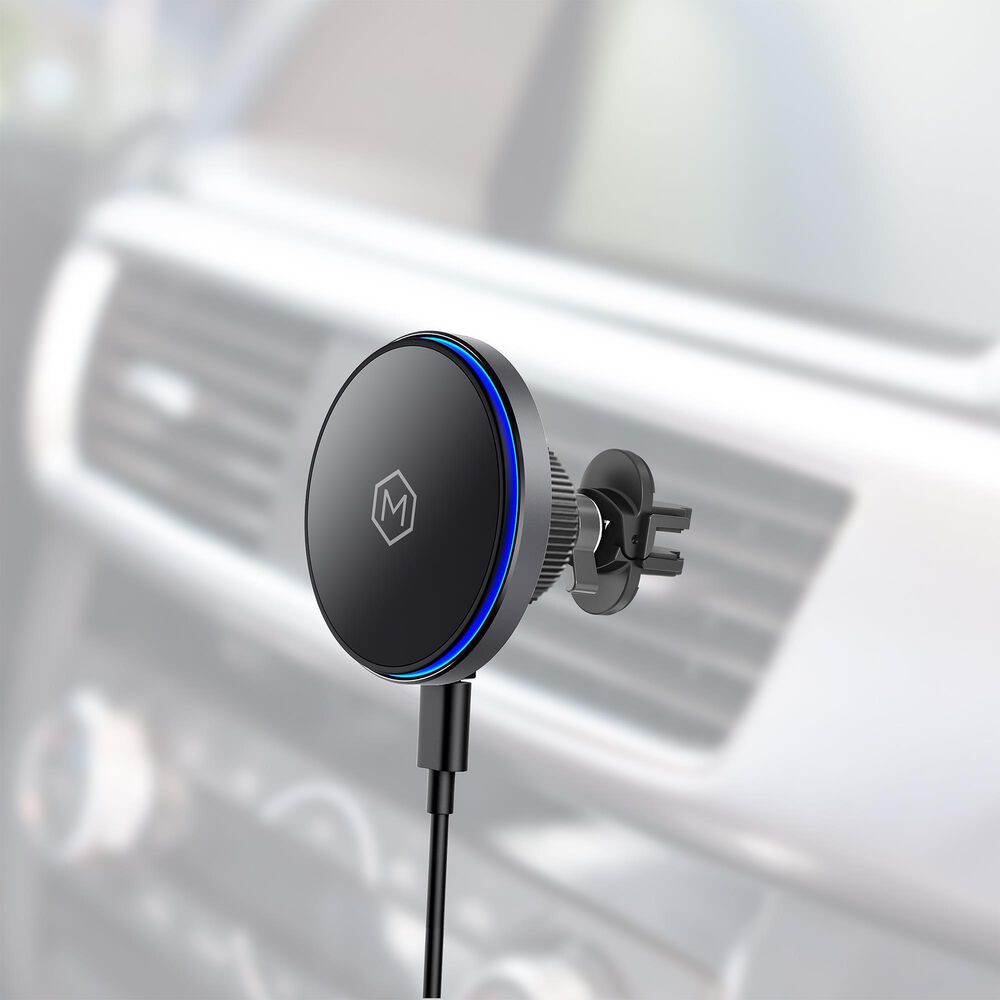 The Mighty Mount MagSwitch Qi2 Wireless Car Charger Mount Combo with Vent and Dash Base in Matte Black, , large