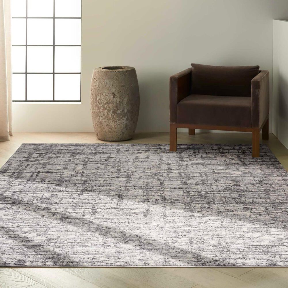Nourison Rush 10&#39; x 14&#39; Ivory and Grey Area Rug, , large