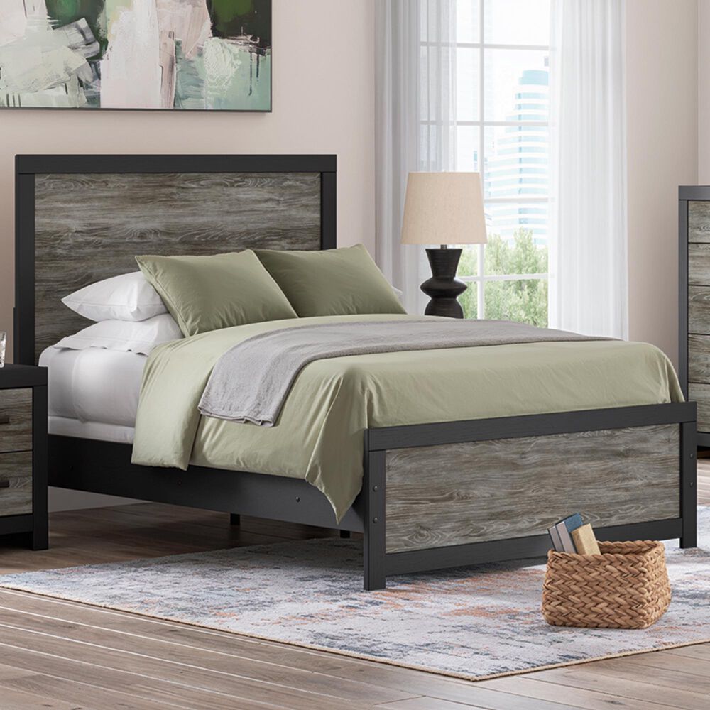 Ashley Broachmyn Full Panel Bed in Black and Gray, , large