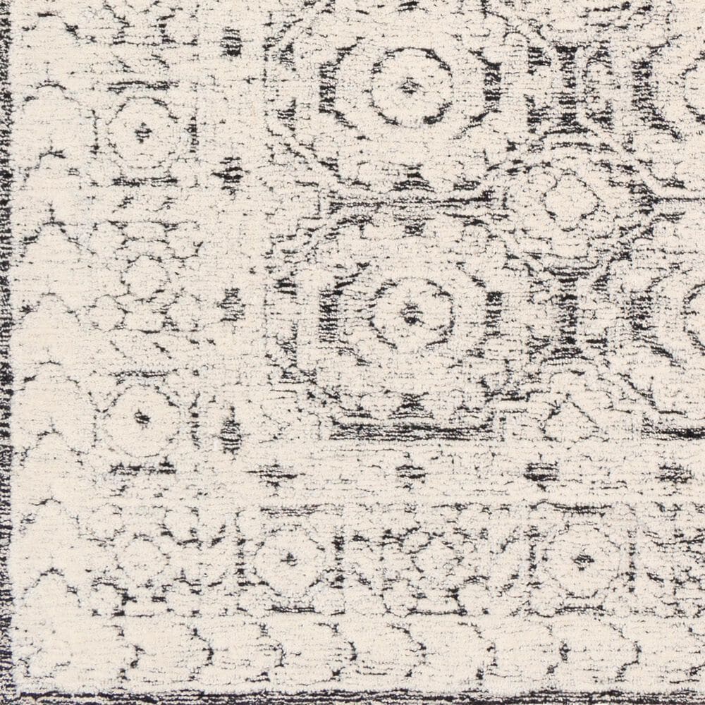 Surya Louvre LOU-2303 2&#39;6&quot; x 8&#39; Black, Ivory and Cream Runner, , large