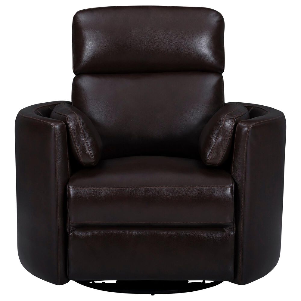 Simeon Collection Radius Manual Swivel Glider Recliner in Hickory Brown, , large