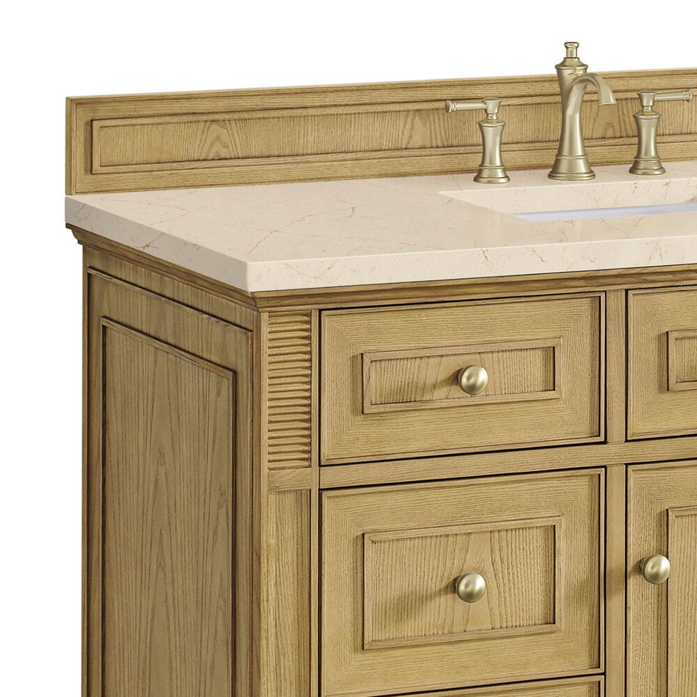 James Martin Vanities Lorelai 48&quot; Single Vanity in Light Natural Oak with 3 cm Eternal Marfil Quartz Top, , large