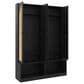 HOMLUX 6-Hook Hall Tree with 2-Rattan Doors in Black, , large