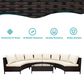 HOMLUX 5 Pieces All-Weather Brown PE Rattan Wicker Sofa Set in Beige, , large