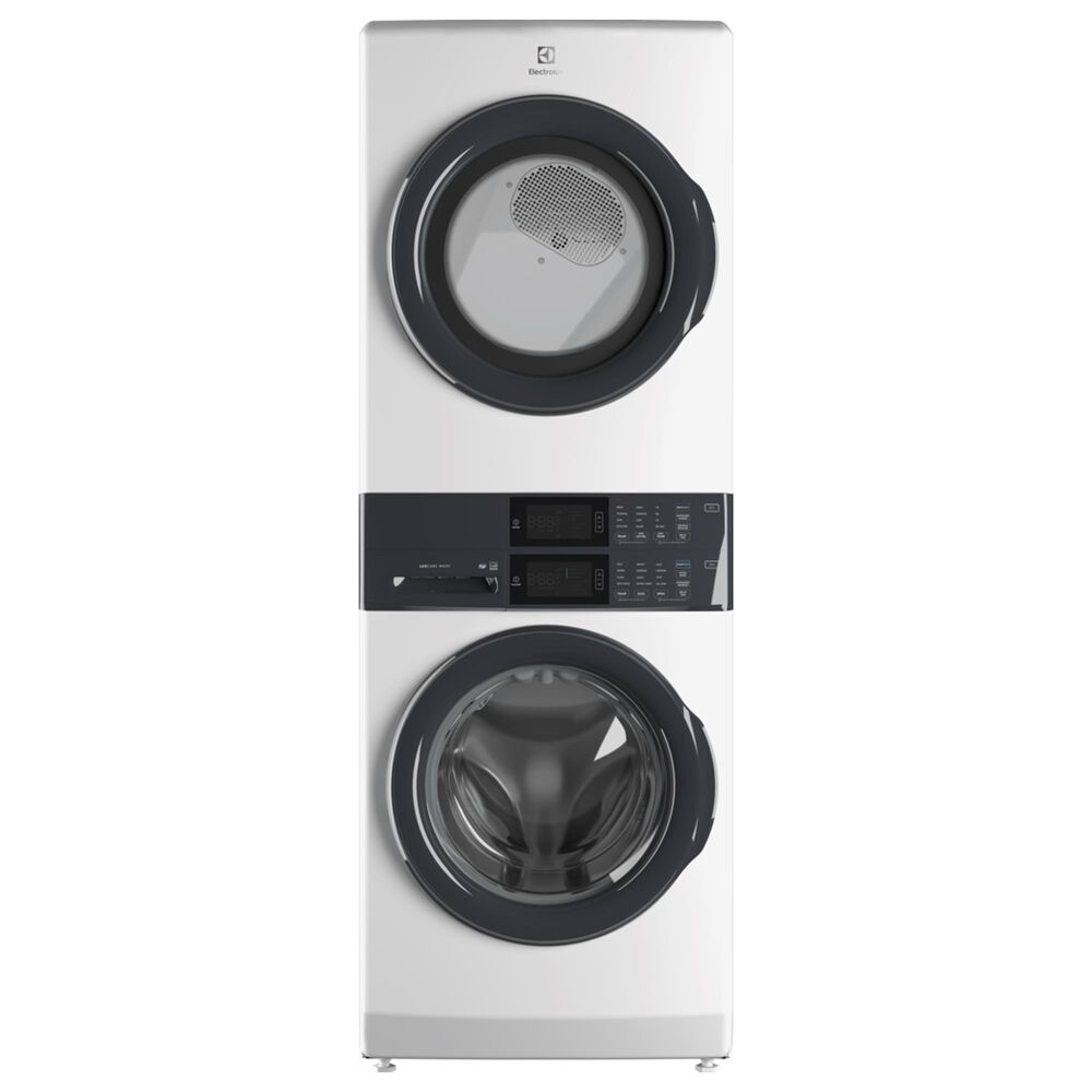 Electrolux 4.4 Cu. Ft. Front Load Washer and 8 Cu. Ft. Electric Dryer Stack Laundry with Satin White Cordless 2-in-1 Vacuum in White, , large