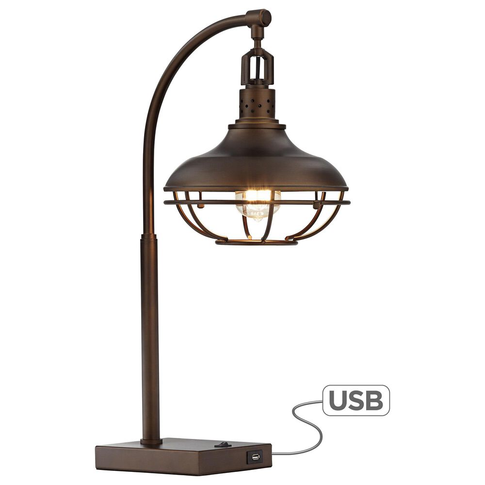 Pacific Coast Lighting Millenial Table Lamp with USB in Rubbed Bronze, , large