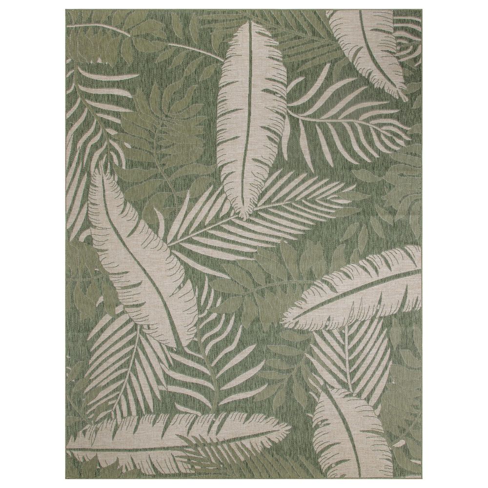 Nourison Garden Oasis GOA02 Green and Ivory 8&#39; x 10&#39; Indoor/Outdoor Area Rug, , large