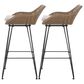 Hearth and Haven Outdoor Wicker and Iron Bar Stool in Beige (Set of 2), , large