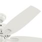 Hunter Newsome 52" Ceiling Fan with 3 Lights in Fresh White, , large