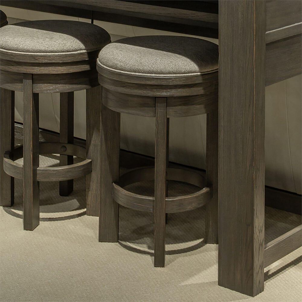 Belle Furnishings Lennox Hill Upholstered Swivel Console Stool in Bark, , large
