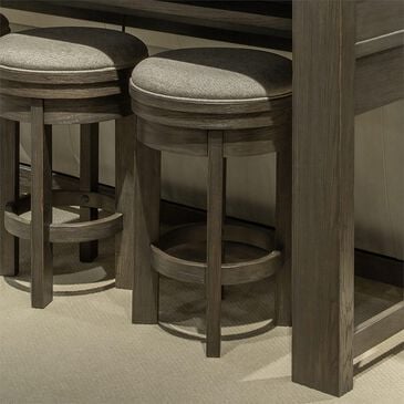 Belle Furnishings Lennox Hill Upholstered Swivel Console Stool in Bark, , large