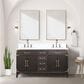 Lexora Home Laurel 60" Double Bathroom Vanity in Brown Oak with White Quartz Top and Rectangular Sinks, , large