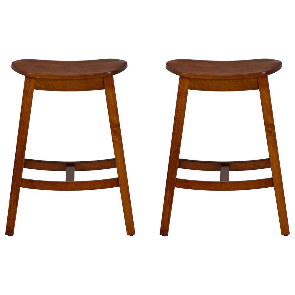 Linon Home Decor Culver Counter Stool in Brown (Set of 2), , large