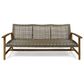 Hearth and Haven Hampton Outdoor Wicker Sofa with Wooden Frame in Grey and Natural, , large