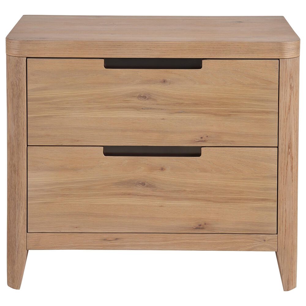 Universal Furniture Modern Walker 4 Piece California King Panel Bedroom Set in Natural Oak with AC Outlets and USB Ports, , large