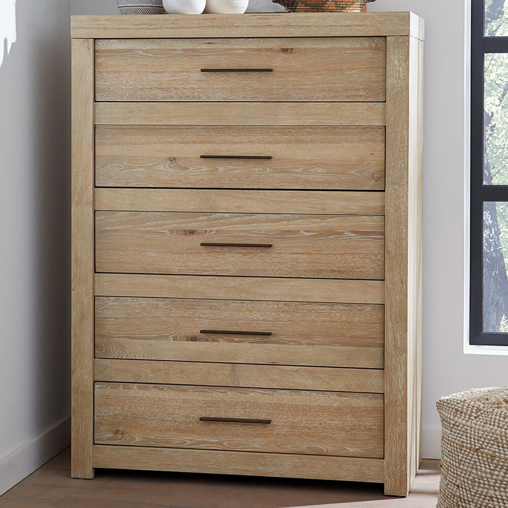 Riva Ridge Modern Loft 5-Drawer Chest in Khaki, , large
