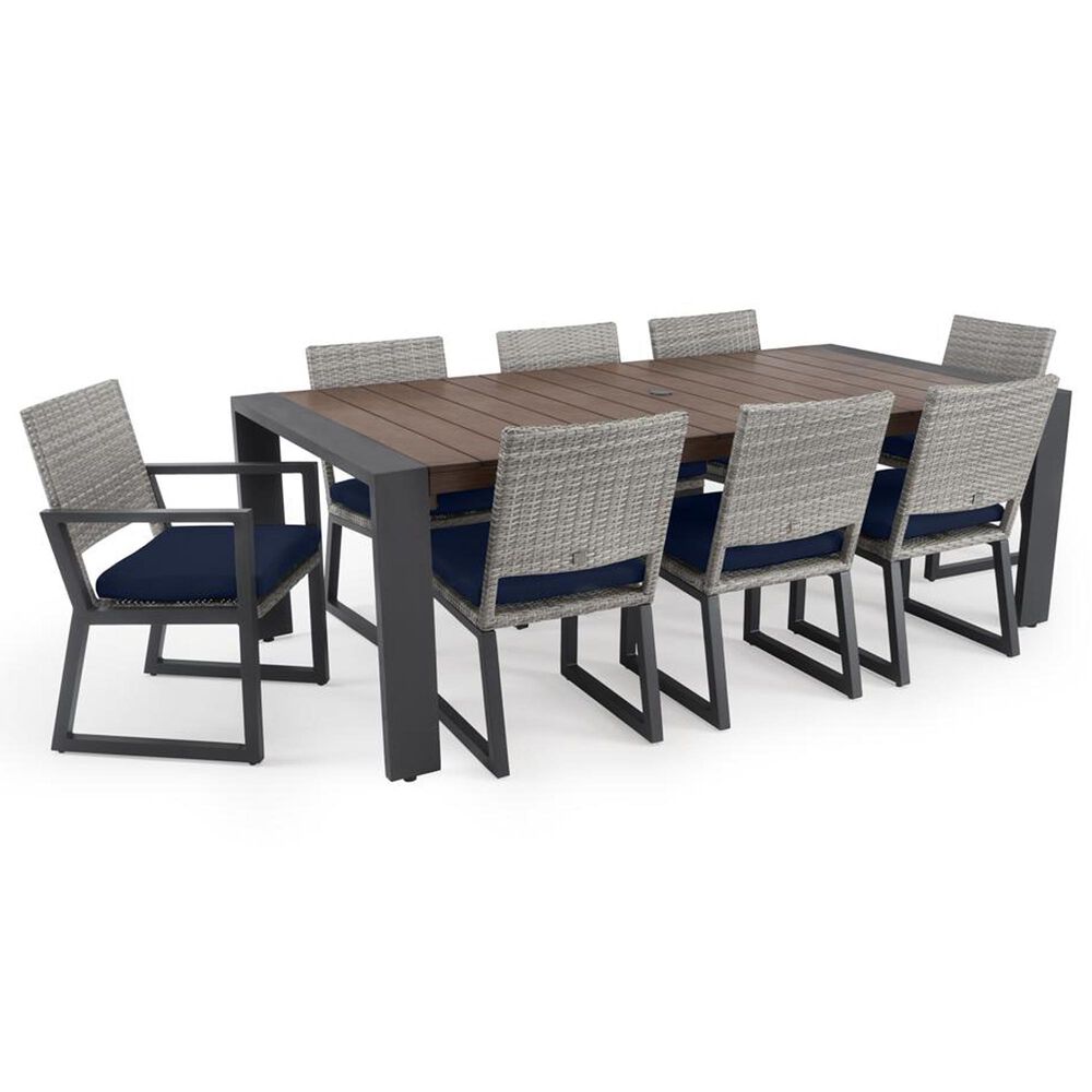 RST Brands Milo 9-Piece Sunbrella Patio Dining Set in Navy Blue, , large