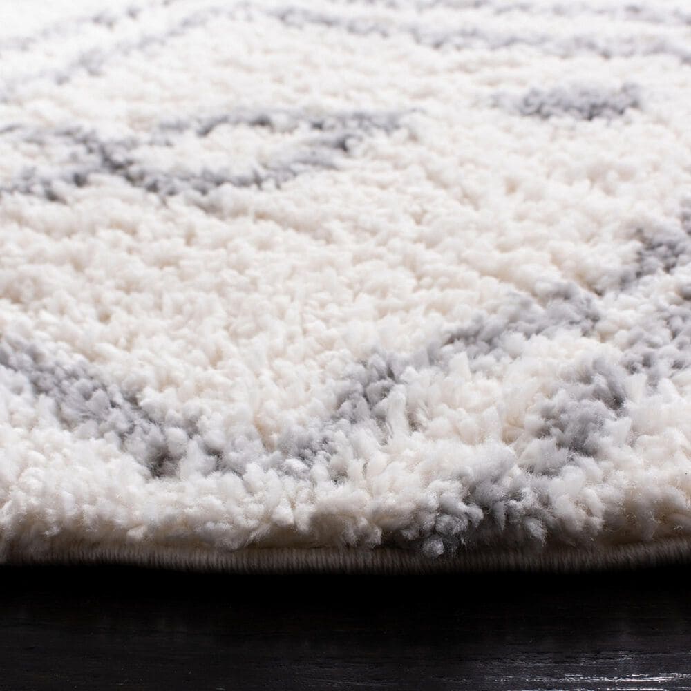Safavieh Parma Shag PMA583A 6&#39;7&quot; Round Cream and Grey Area Rug, , large