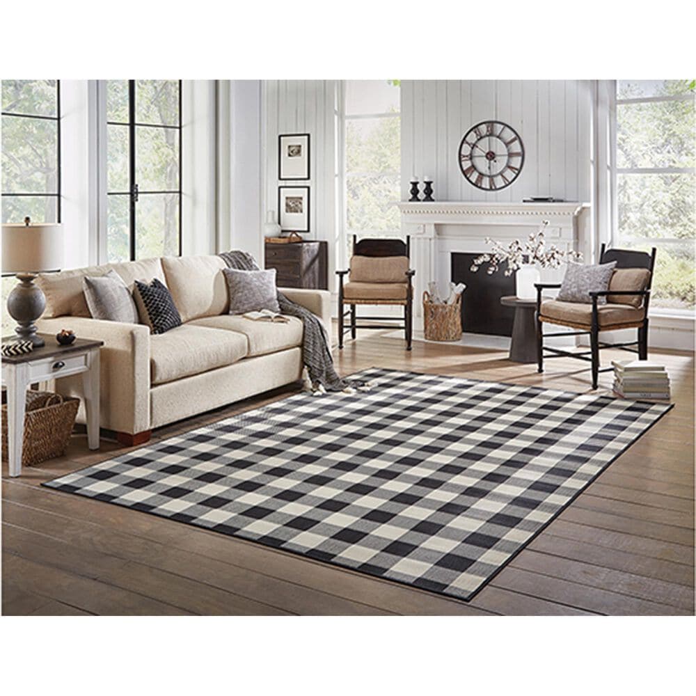Oriental Weavers Marina 1932K 8&#39;6&quot; x 13&#39; Black and Ivory Area Rug, , large