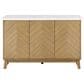 Furniture of America Nayel 3-Door Genuine Marble Top Server in Natural, , large