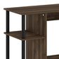 HOMLUX 38" Computer Desk with Dual Open Side Shelves in Columbia Walnut and Black, , large