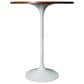 Leisuremod LeisureMod Verve Collection Modern Bar Height Table White Base with 27 Round Cognac Brown MDF Top, , large