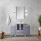 Lexora Home Volez 48" Single Bathroom Vanity in Dark Grey with White Ceramic Top and Rectangular Sink, , large