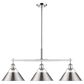 Golden Lighting Orwell 3-Light Linear Pendant with Pewter Shade in Chrome, , large
