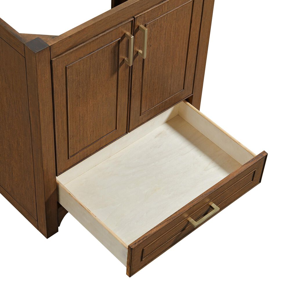37B Lucerne 30" Single Bathroom Vanity in Dark Maplewood with Marble Top and Backsplash, , large