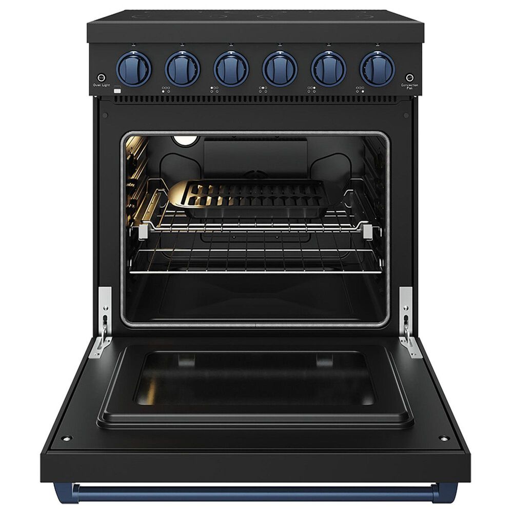 Thor Kitchen Gordon Ramsay 30" Professional Electric Range with Navy Blue Handle Kit in Black, , large