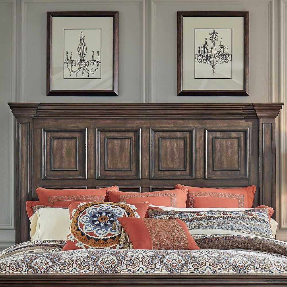 Liberty Furniture Big Valley Queen Panel Bed in Brownstone, , large