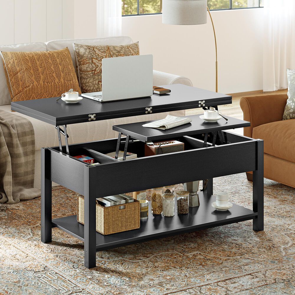 HOMLUX Lift Top Coffee Table in Black, , large