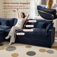 HOMLUX 107.87" Ultra-Comfort Chenille Sectional Sofa Set in Dark Blue, , large