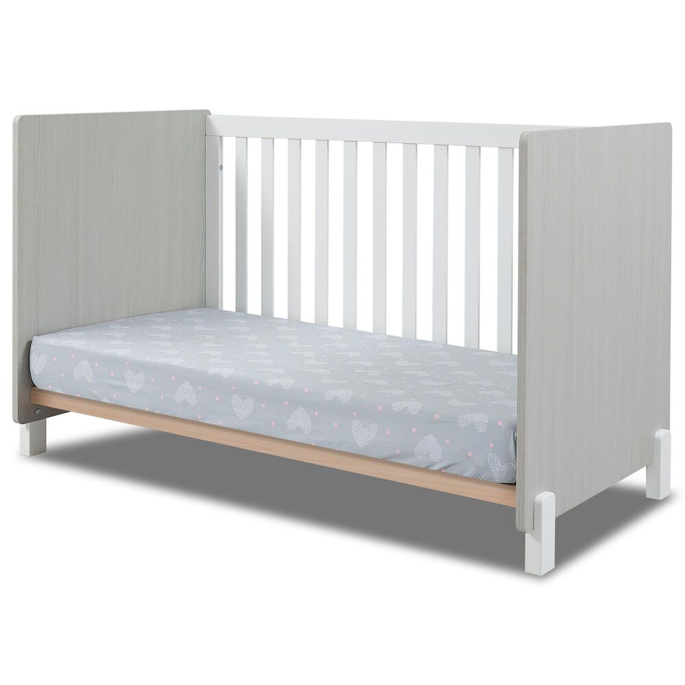 Sorelle Pannello 3-In-1 Convertible Crib in Grigio and White, , large
