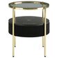 Ashley Nedman Accent End Table with Speaker in Black and Gold, , large