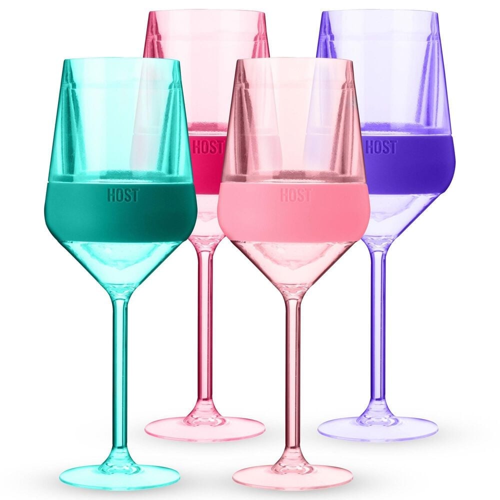 True Stemmed Wine Freeze Cooling Cup Tinted in Multicolor (Set of 4), , large