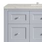 James Martin Vanities Breckenridge 48" Single Bathroom Vanity in Serenity Blue with 3 cm Victorian Silver Quartz Top and Rectangular Sink, , large
