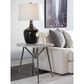 Artistica Metal Alfie End Table in Antique Iron, White and Gray, , large