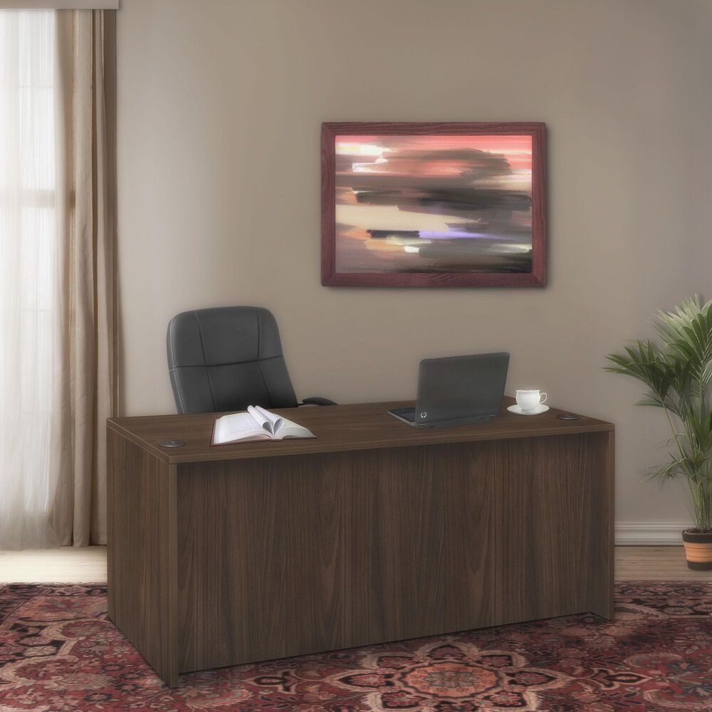 Regency Global Sourcing Legacy 71" Office Desk with Double Full Pedestal in Neo Walnut, , large