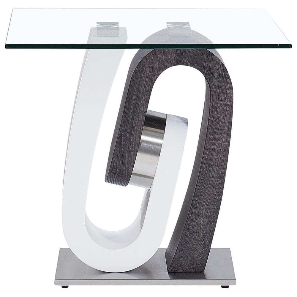 Global Furniture USA End Table in White and Grey, , large
