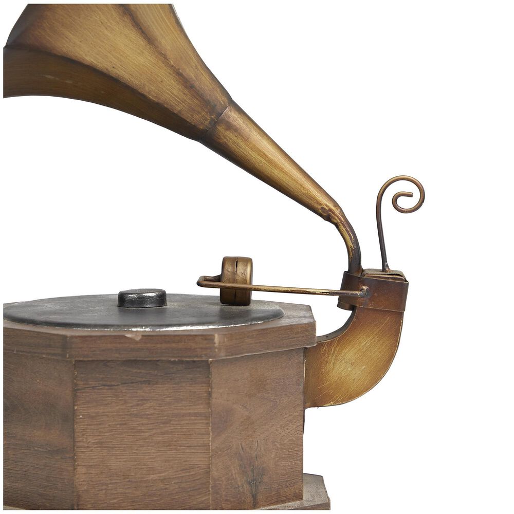 Maple and Jade 17&quot; Music Decorative Gramophone in Copper and Brown, , large