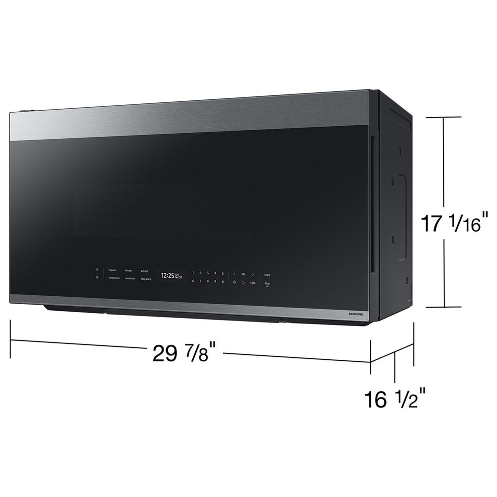 Samsung 2-Piece Kitchen Package with 6.3 Cu. Ft. Convection Freestanding Electric Range and Bespoke 2.1 Cu. Ft. Fingerprint Resistant Over-the-Range Microwave in Stainless Steel, , large