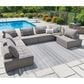 Ashley Bree Zee 8-Piece Outdoor Conversation Set with End Table in Brown, , large