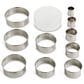 Mrs. Anderson"s 10-Piece Baking Round Cutters with Reusable Storage Container in Stainless Silver, , large