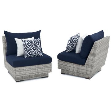 RST Brands Cannes Sunbrella Patio Armless Chair in Navy Blue, , large