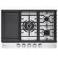 LG 2-Piece Kitchen Package with 9.4 Cu. Ft. Double Wall Oven and 30" Gas Cooktop in Print Proof Stainless Steel, , large